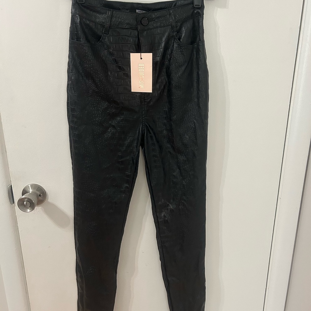 Missguided Black Textured Skinny Pants